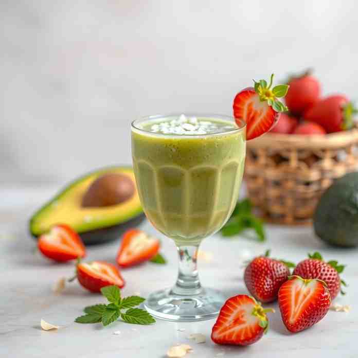 Tropical Avocado & Strawberry Smoothie